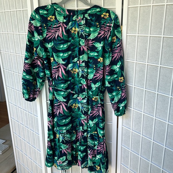 LOFT | Palm Tropical Print Tie Waist Sundress | Size M - Picture 4 of 4